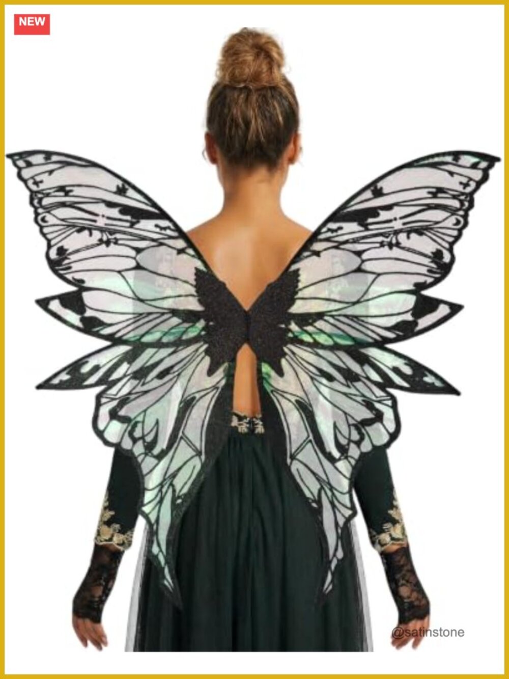 Fairy Wings Organza Butterfly Cosplay Lace Gloves Halloween Costume